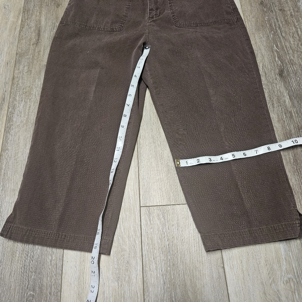 Christopher & Banks Brown Relaxed Fit Capri Pants Cropped Straight Women's 8 - Picture 3 of 8
